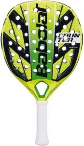 Raquette de padel Babolat Counter Vertuo, jaune fluo et noire avec grip blanc