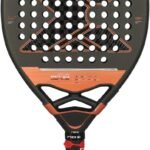 Nox AT10 Genius Attack 12K 2025 padel racket, black with orange pattern and red grip