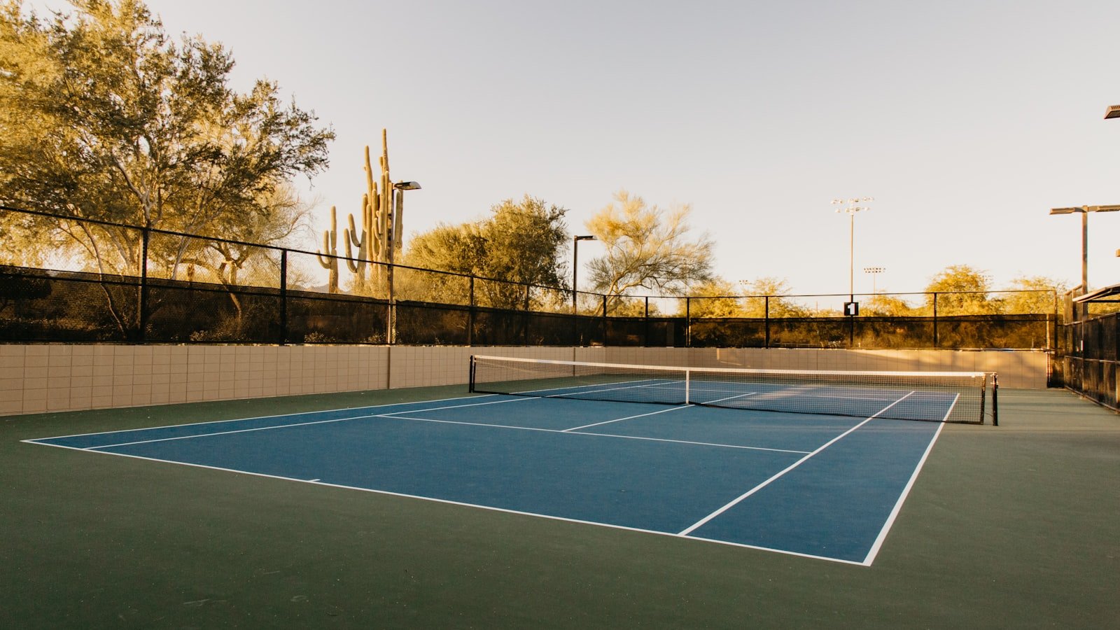 Terrain de padel bleu vue basse - technique bandeja Padelrix