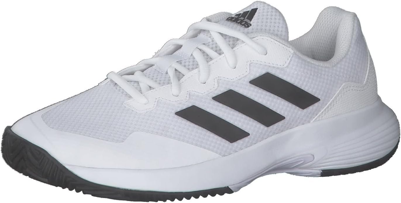 Chaussure Adidas Gamecourt 2 M, blanche à trois bandes grises