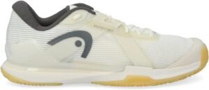 Chaussure de padel Head Sprint Pro 4.0 homme, blanche à semelle jaune pâle