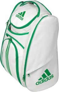 Sac de padel Adidas Multigame blanc à finitions vertes, avec logos adidas
