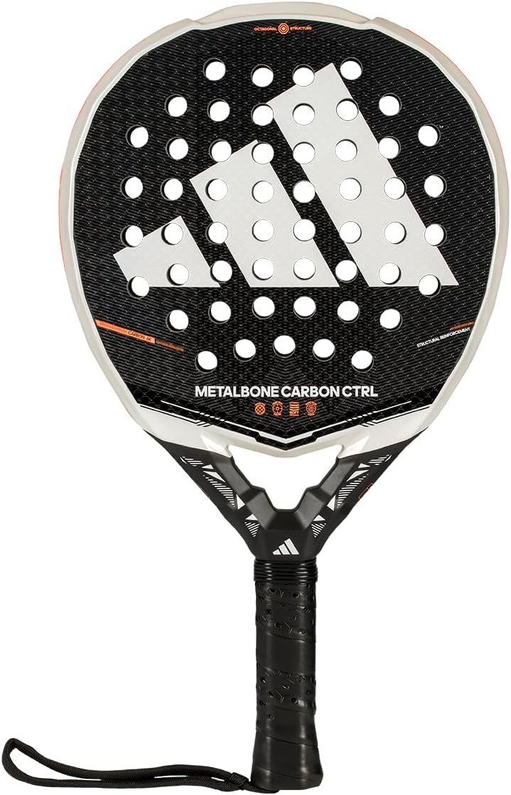 Raquette de padel Adidas Metalbone Carbon CTRL 2026, noire et blanche